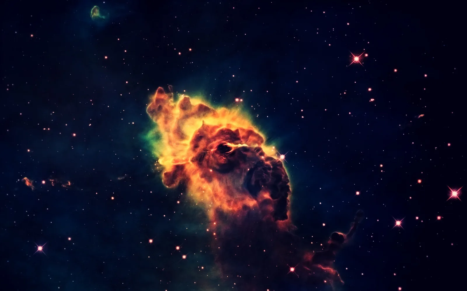 Illustration · nébuleuse ardente dans un champ d'étoiles